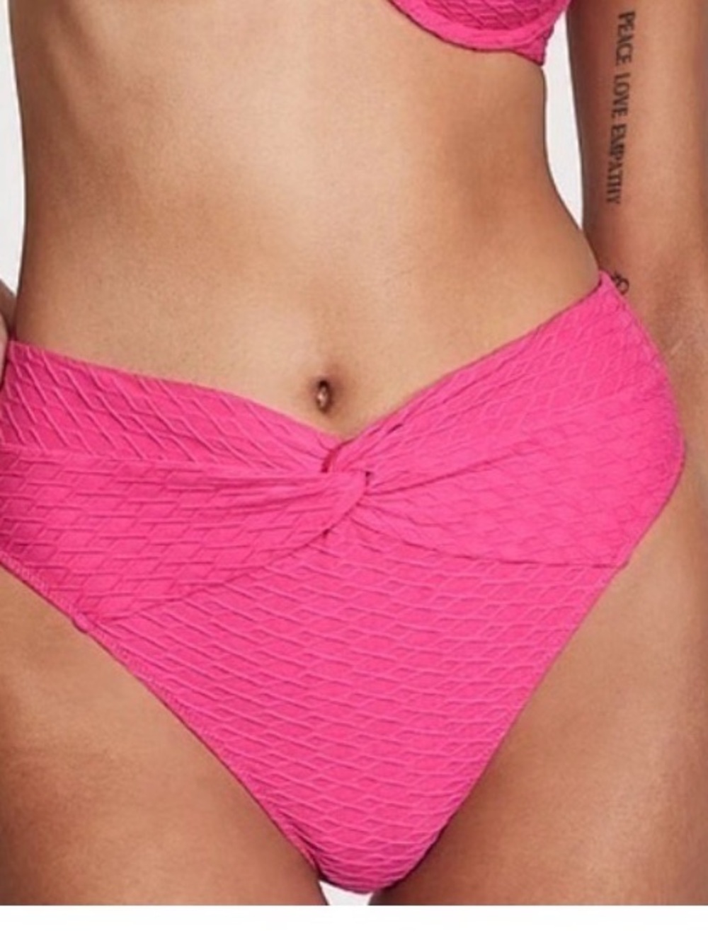 Victoria's Secret Hot Pink Textured High Waist Bikini Bottom